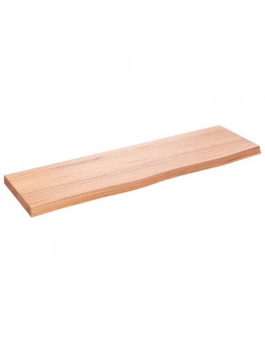 Piano Bagno Marrone 100x30x(2-4) cm Legno Massello Trattato