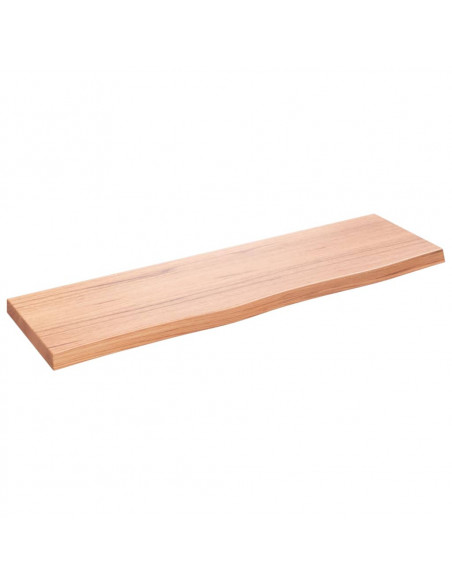 Piano Bagno Marrone 100x30x(2-4) cm Legno Massello Trattato