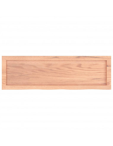 Piano Bagno Marrone 100x30x(2-4) cm Legno Massello Trattato