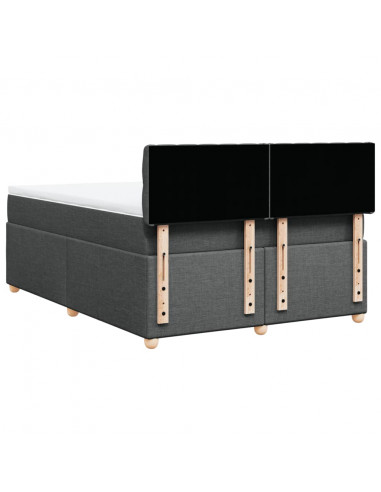 Giroletto a Molle con Materasso Grigio Scuro 140x190 cm Tessuto