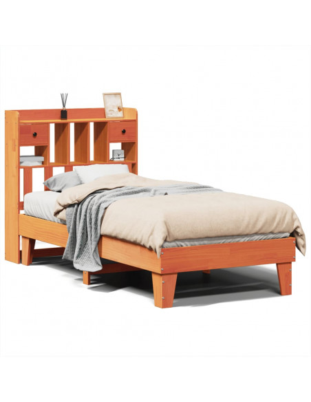 Letto senza Materasso Marrone Cera 90x200 cm Legno di Pino