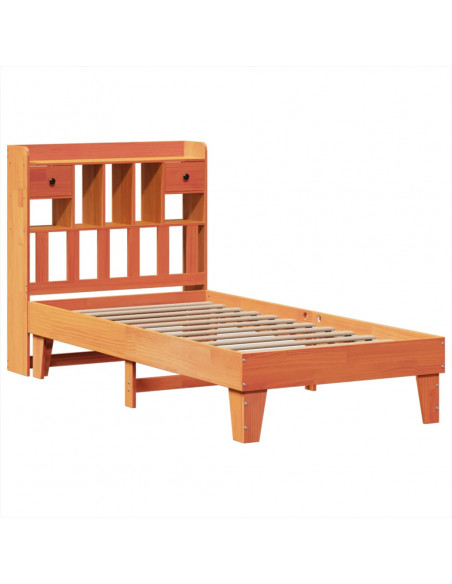 Letto senza Materasso Marrone Cera 90x200 cm Legno di Pino