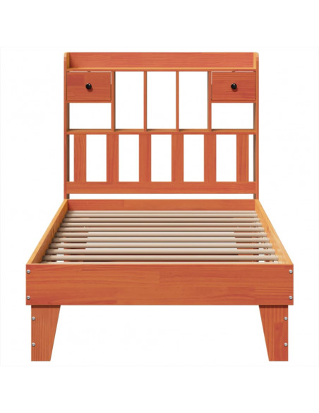 Letto senza Materasso Marrone Cera 90x200 cm Legno di Pino