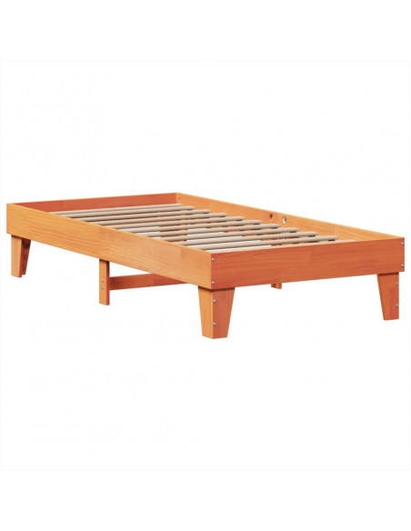 Letto senza Materasso Marrone Cera 90x200 cm Legno di Pino