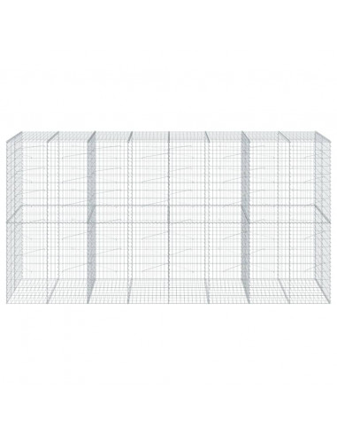 Cesto Gabbione con Copertura 400x100x200 cm in Ferro Zincato