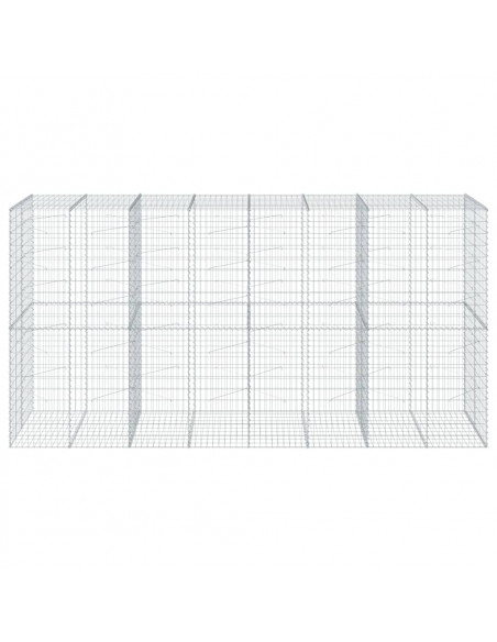 Cesto Gabbione con Copertura 400x100x200 cm in Ferro Zincato