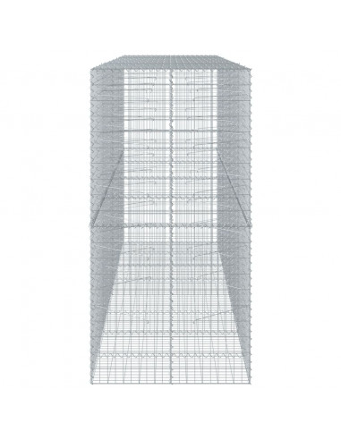 Cesto Gabbione con Copertura 400x100x200 cm in Ferro Zincato