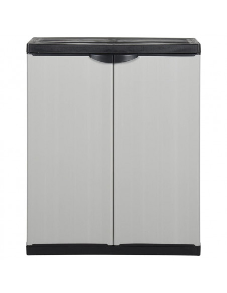 Armadietto da Giardino con 1 Ripiano Grigio e Nero 68x40x85 cm