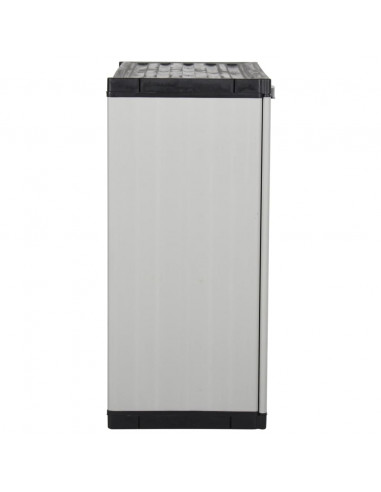 Armadietto da Giardino con 1 Ripiano Grigio e Nero 68x40x85 cm