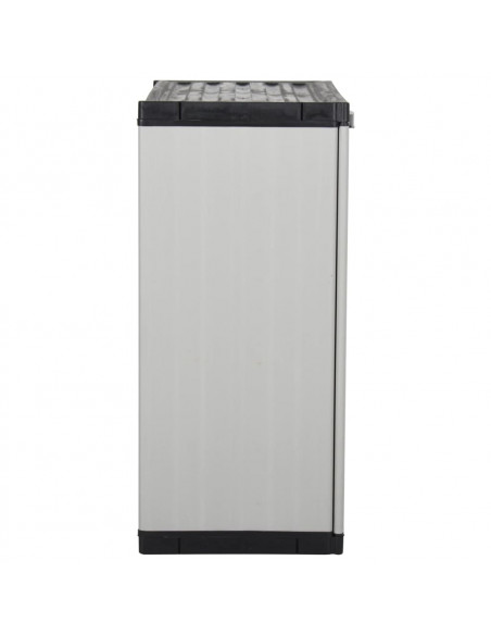 Armadietto da Giardino con 1 Ripiano Grigio e Nero 68x40x85 cm
