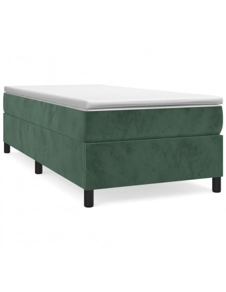 Giroletto a Molle con Materasso Verde Scuro 80x200 cm Velluto