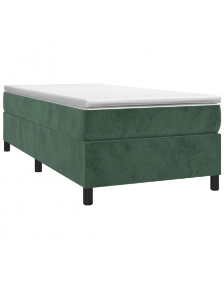 Giroletto a Molle con Materasso Verde Scuro 80x200 cm Velluto