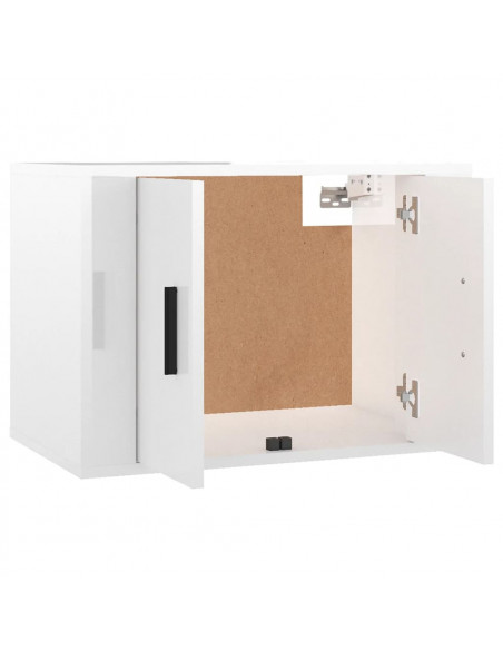 Mobili Porta TV a Parete 2 pz Bianco Lucido 57x34,5x40 cm