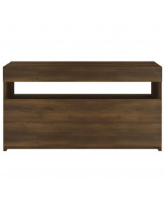 Mobile Porta TV con Luci LED Rovere Marrone 75x35x40 cm 2