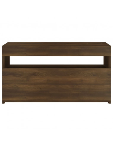 Mobile Porta TV con Luci LED Rovere Marrone 75x35x40 cm