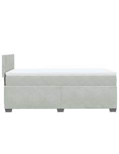 Giroletto a Molle con Materasso Grigio Chiaro 80x200 cm Velluto 2