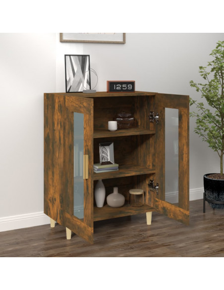 Credenza Rovere Fumo 69,5x34x90 cm in Legno Multistrato