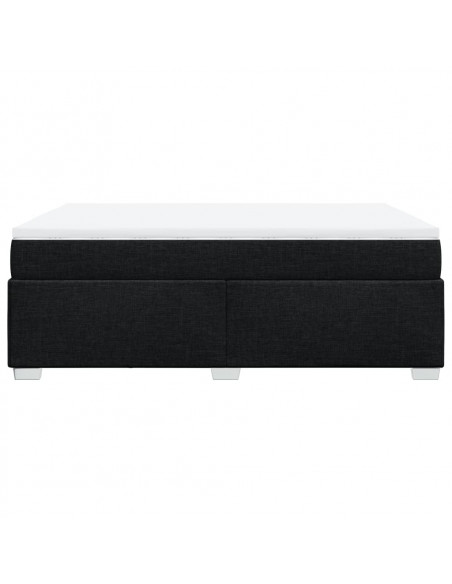 Giroletto a Molle con Materasso Nero 160x200 cm in Tessuto