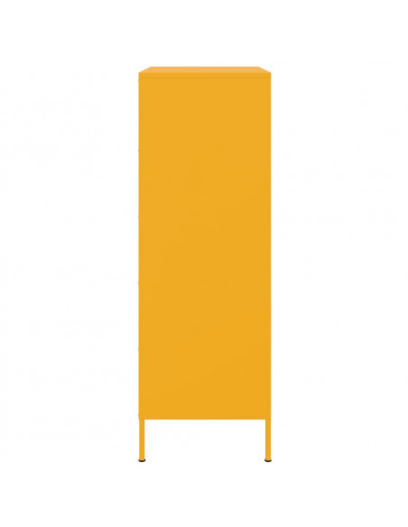 Credenza Giallo Senape 68x39x113 cm in Acciaio