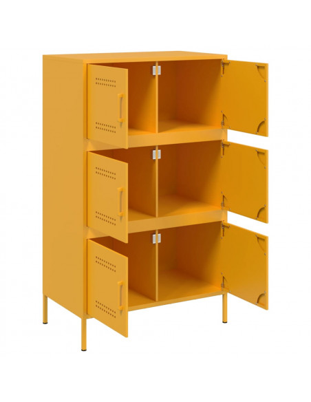 Credenza Giallo Senape 68x39x113 cm in Acciaio