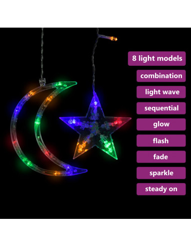 Luci Fatate Stella e Luna con Telecomando 345 LED Colorate