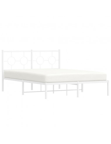 Giroletto con Testiera Metallo Bianco 140x190 cm