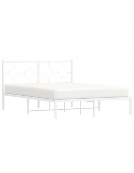 Giroletto con Testiera Metallo Bianco 140x190 cm