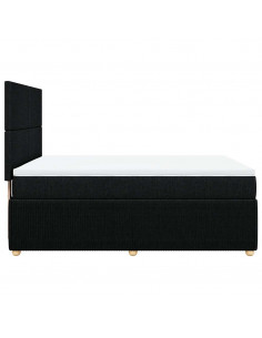 Giroletto a Molle con Materasso Nero 140x200 cm in Tessuto 2