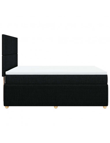 Giroletto a Molle con Materasso Nero 140x200 cm in Tessuto