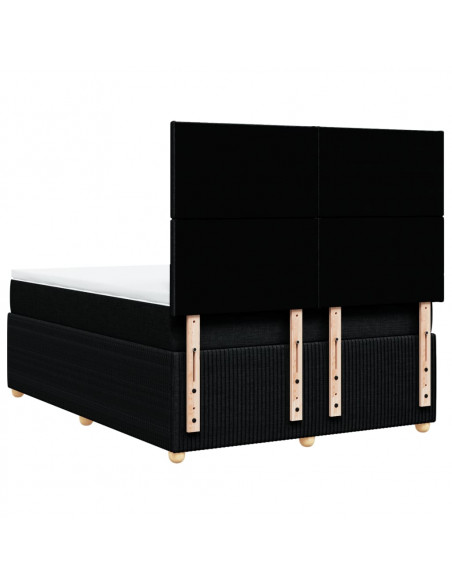 Giroletto a Molle con Materasso Nero 140x200 cm in Tessuto