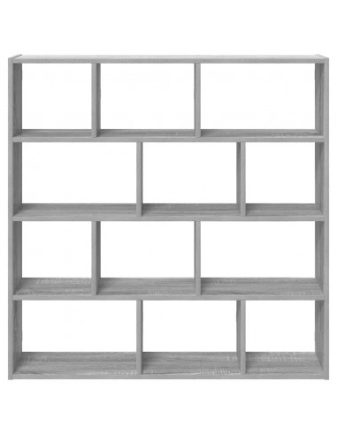 Mensola a Cubo da Muro 12 Scomparti in Truciolato Sonoma Grigio