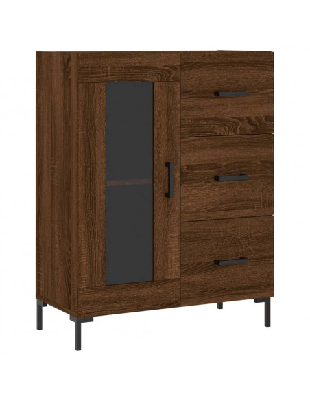 Credenza Rovere Marrone 69,5x34x180 cm in Legno Multistrato