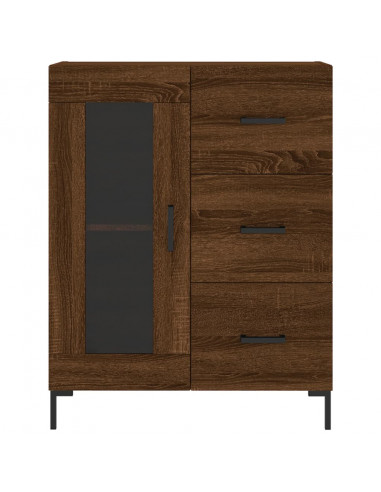 Credenza Rovere Marrone 69,5x34x180 cm in Legno Multistrato