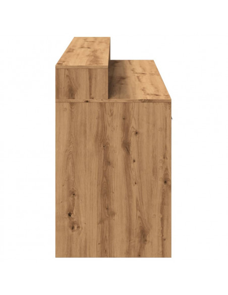 Scrivania con Luci LED Rovere 160x55x91 cm in Legno Multistrato