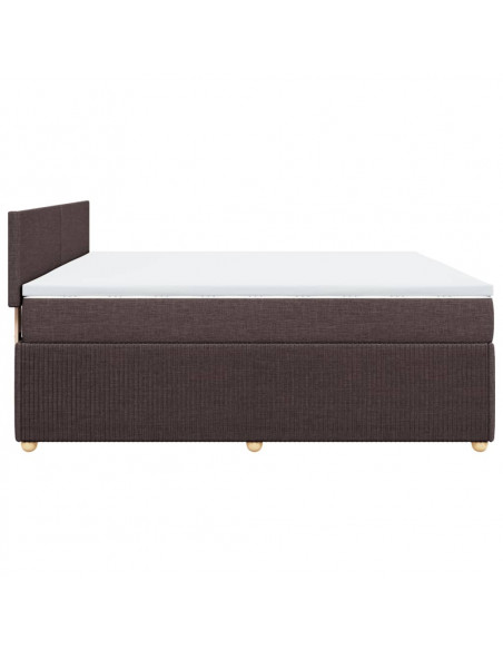 Giroletto a Molle con Materasso Marrone Scuro 180x200cm Tessuto