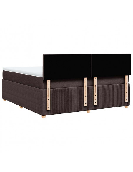 Giroletto a Molle con Materasso Marrone Scuro 180x200cm Tessuto