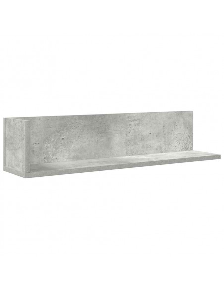 Mensole a Muro 2pz Grigio Cemento 75x16,5x16,5 cm in Truciolato