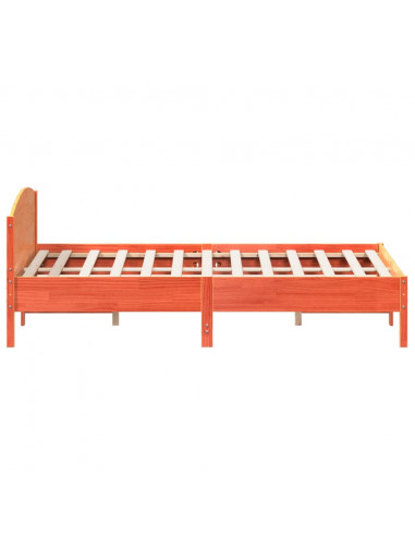 Giroletto con Testiera Marrone Cera 200x200 cm Massello Pino