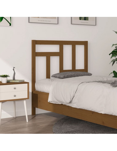 Testiera per Letto Miele 80,5x4x100cm in Legno Massello di Pino