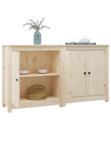 Credenze 2 pz 70x35x80 cm in Legno Massello di Pino