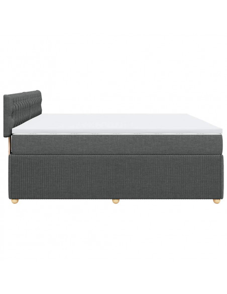 Giroletto a Molle con Materasso Grigio Scuro 180x200 cm Tessuto