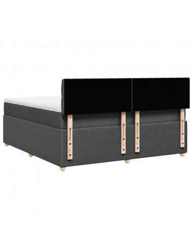 Giroletto a Molle con Materasso Grigio Scuro 180x200 cm Tessuto