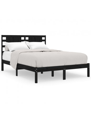 Giroletto Nero in Legno Massello di Pino 140x190 cm