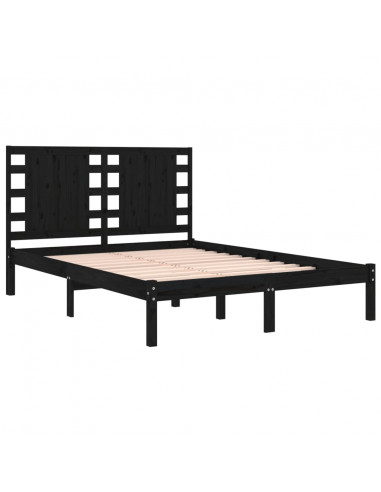 Giroletto Nero in Legno Massello di Pino 140x190 cm