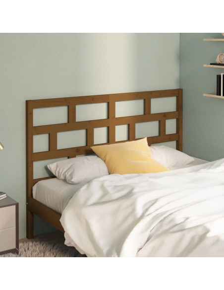 Testiera per Letto Miele 156x4x100 cm in Legno Massello di Pino