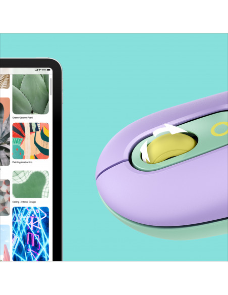 Logitech POP Mouse Wireless con Emoji personalizzabili, Tecnologia SilentTouch, Precisione e Velocità, Design Compatto, Bluetoo
