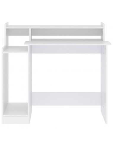 Scrivania con Luci LED Bianca 97x45x90 cm in Legno Multistrato