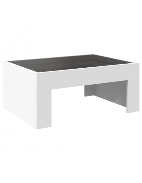 Tavolino da Salotto con LED Infinity Bianco 70x50x30 cm