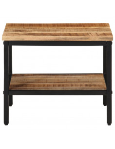 Tavolino da Salotto 45x45x35 cm Legno Massello di Mango Grezzo 2