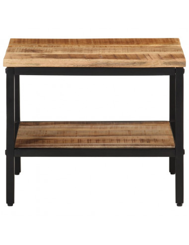 Tavolino da Salotto 45x45x35 cm Legno Massello di Mango Grezzo